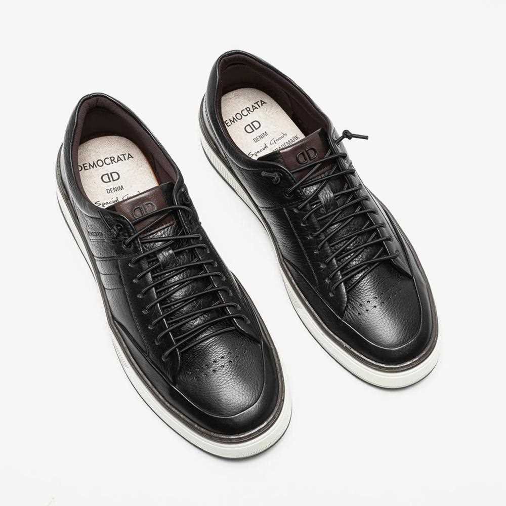 Sapatênis democrata masculino em couro 240106 Preto 2