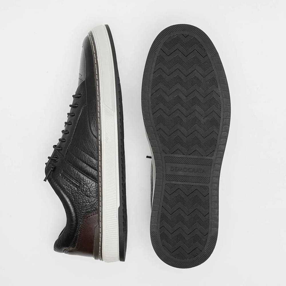 Sapatênis democrata masculino em couro 240106 Preto 3