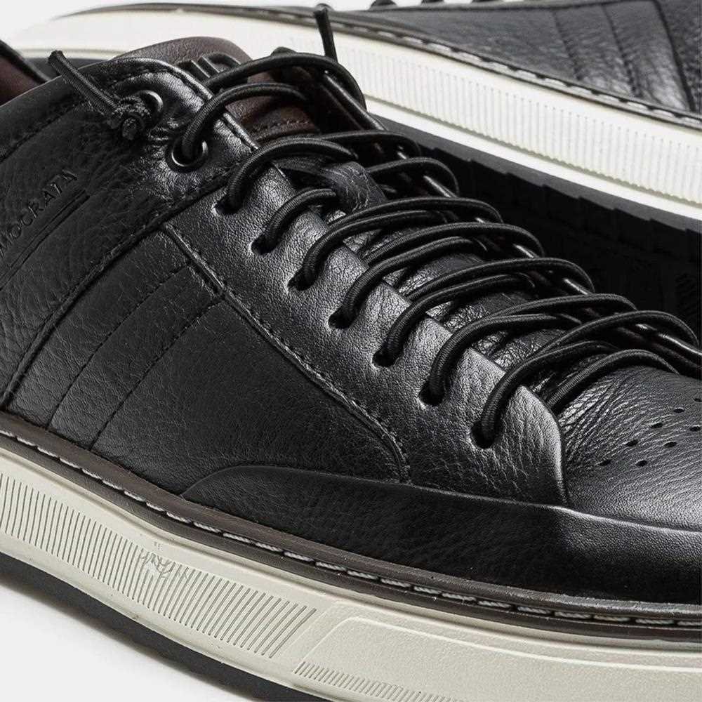 Sapatênis democrata masculino em couro 240106 Preto 4