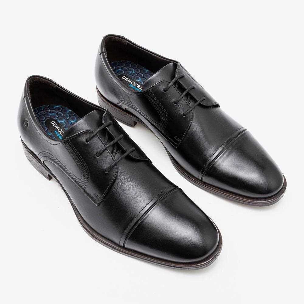 Sapato Democrata Masculino em Couro Preto 2