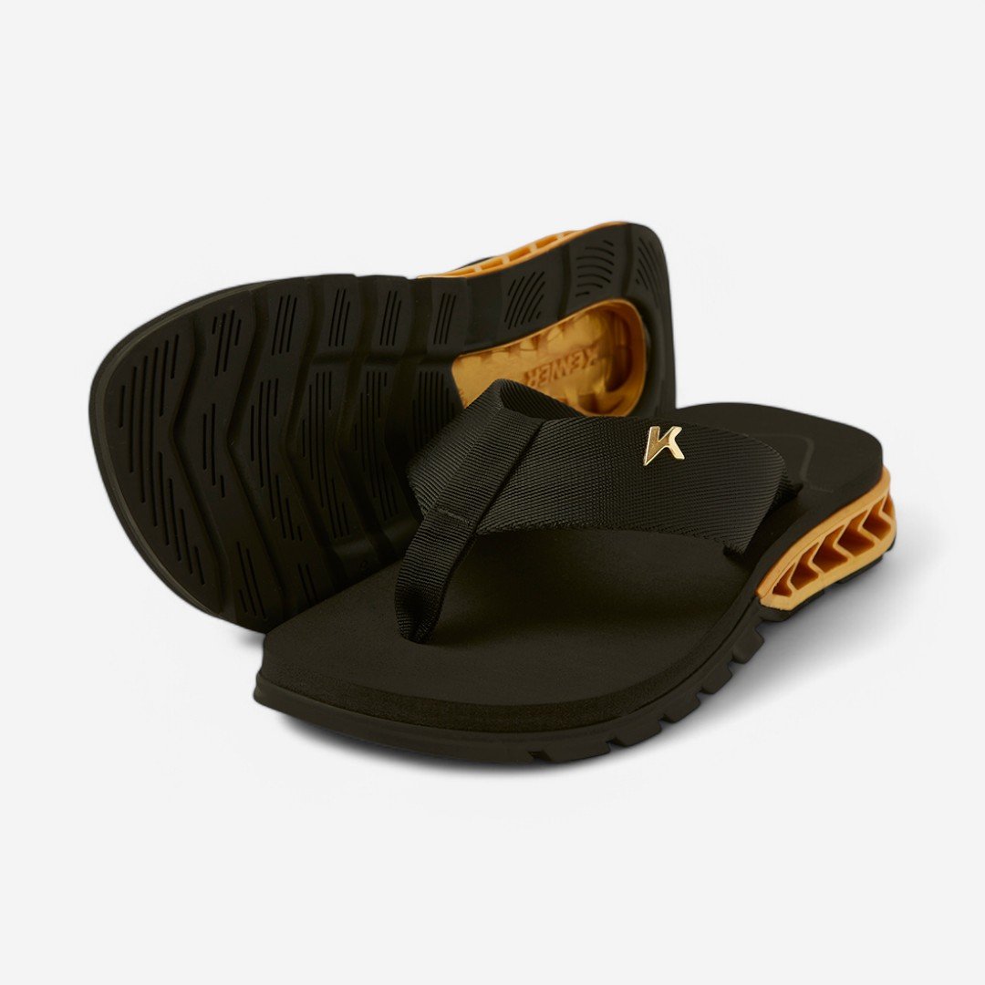 Sandália Kenner Rakka Preto/Dourado Preto/Dourado 2