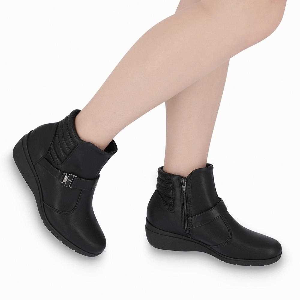 Bota Piccadilly Anabela Cano Curto Feminina 117107 Preto 4