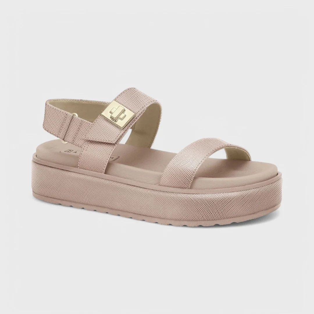 Sandália Ramarim Flatform Feminina Rosa 2