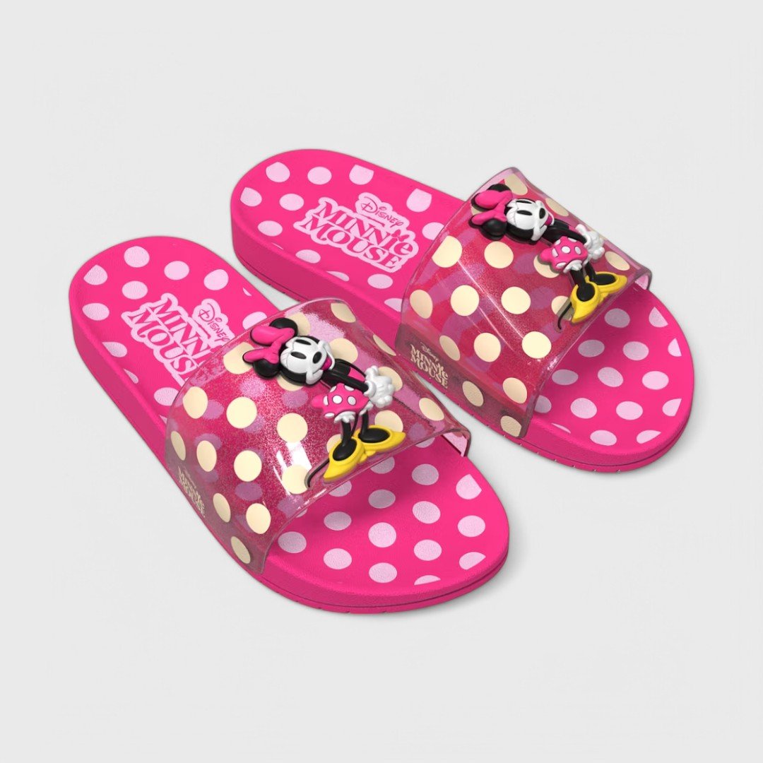 Chinelo Slide Grendene Kids Disney Rosa/Amarelo 2