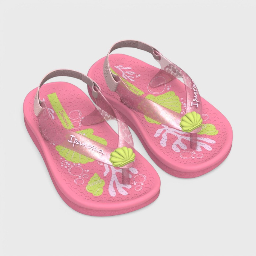 Chinelo Ipanema Anatômico Baby Rosa/Verde 2