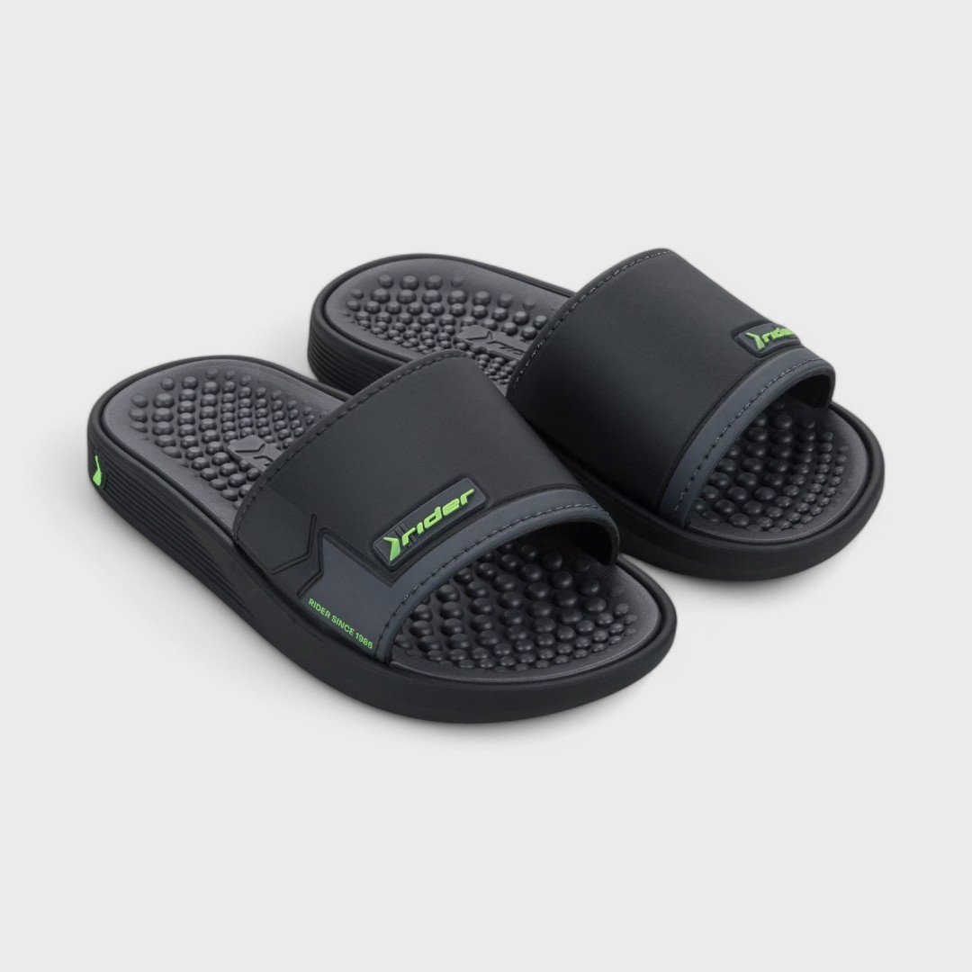 Chinelo Rider Pump Slide Infantil Preto/Cinza 2