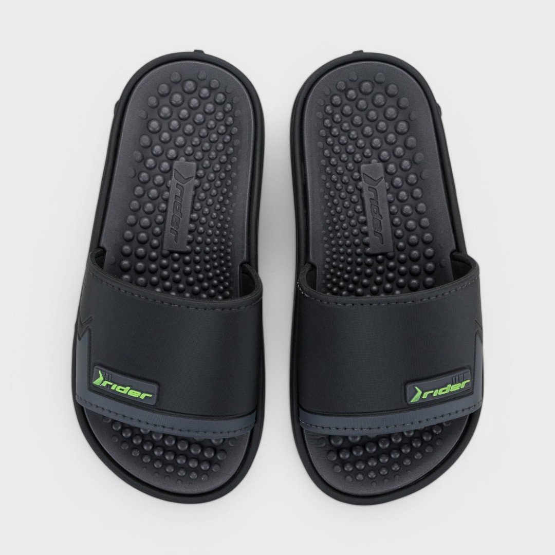 Chinelo Rider Pump Slide Infantil Preto/Cinza 3