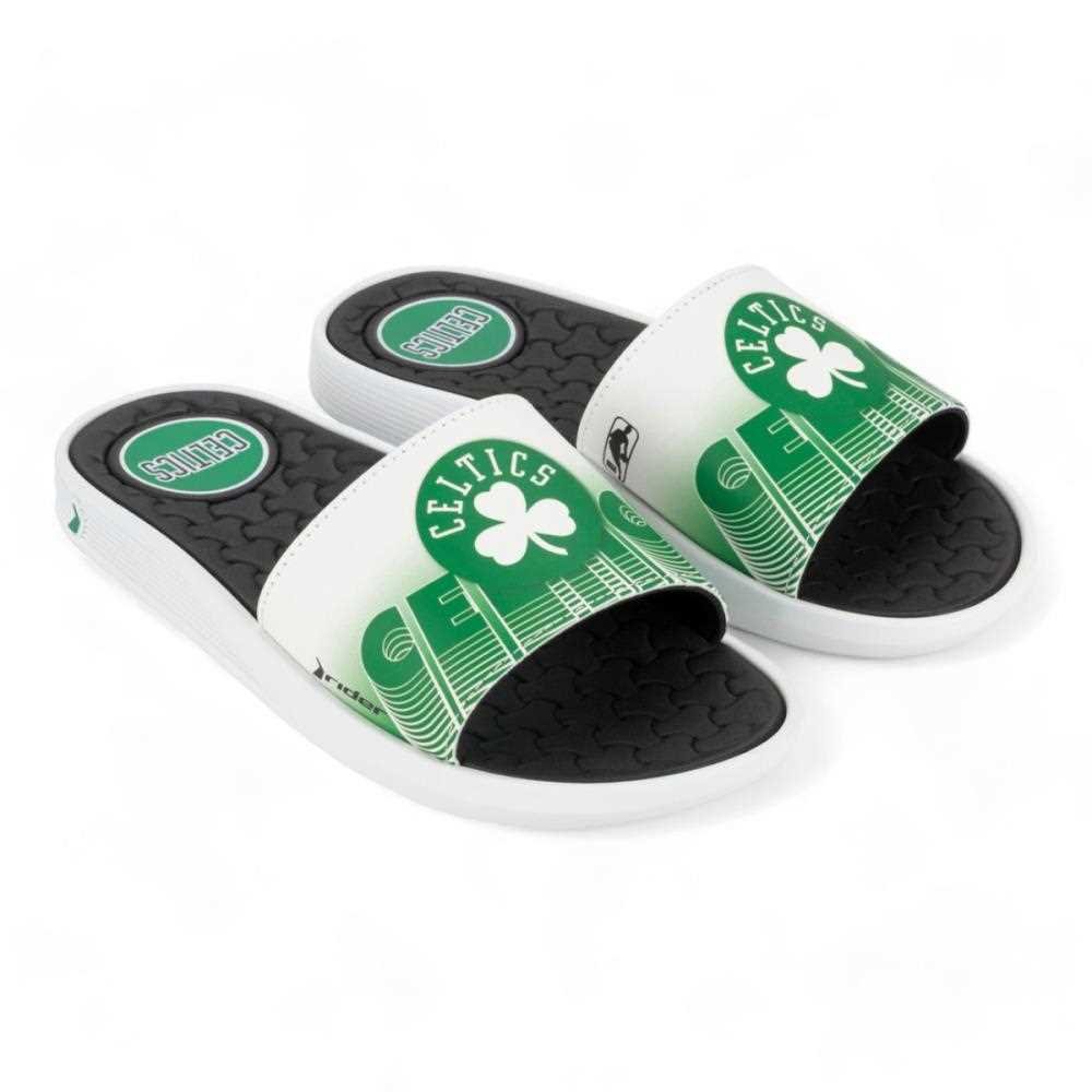 Chinelo Rider Slide Pump NBA II Masculino 12195 Branco/Verde/Preto 2
