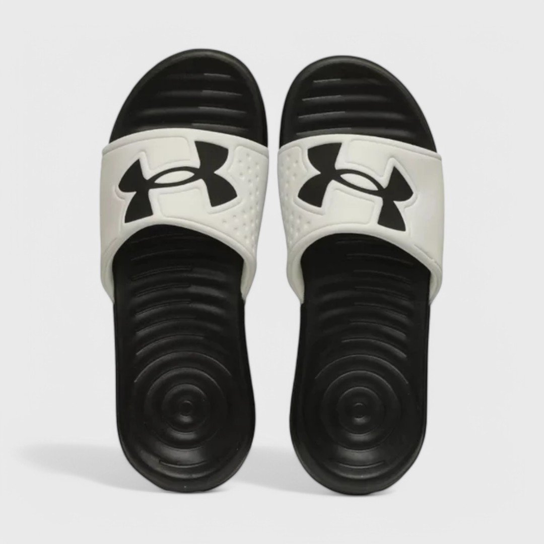 Chinelo Slide Under Armour Ansa Light Masculino Branco/Preto 2