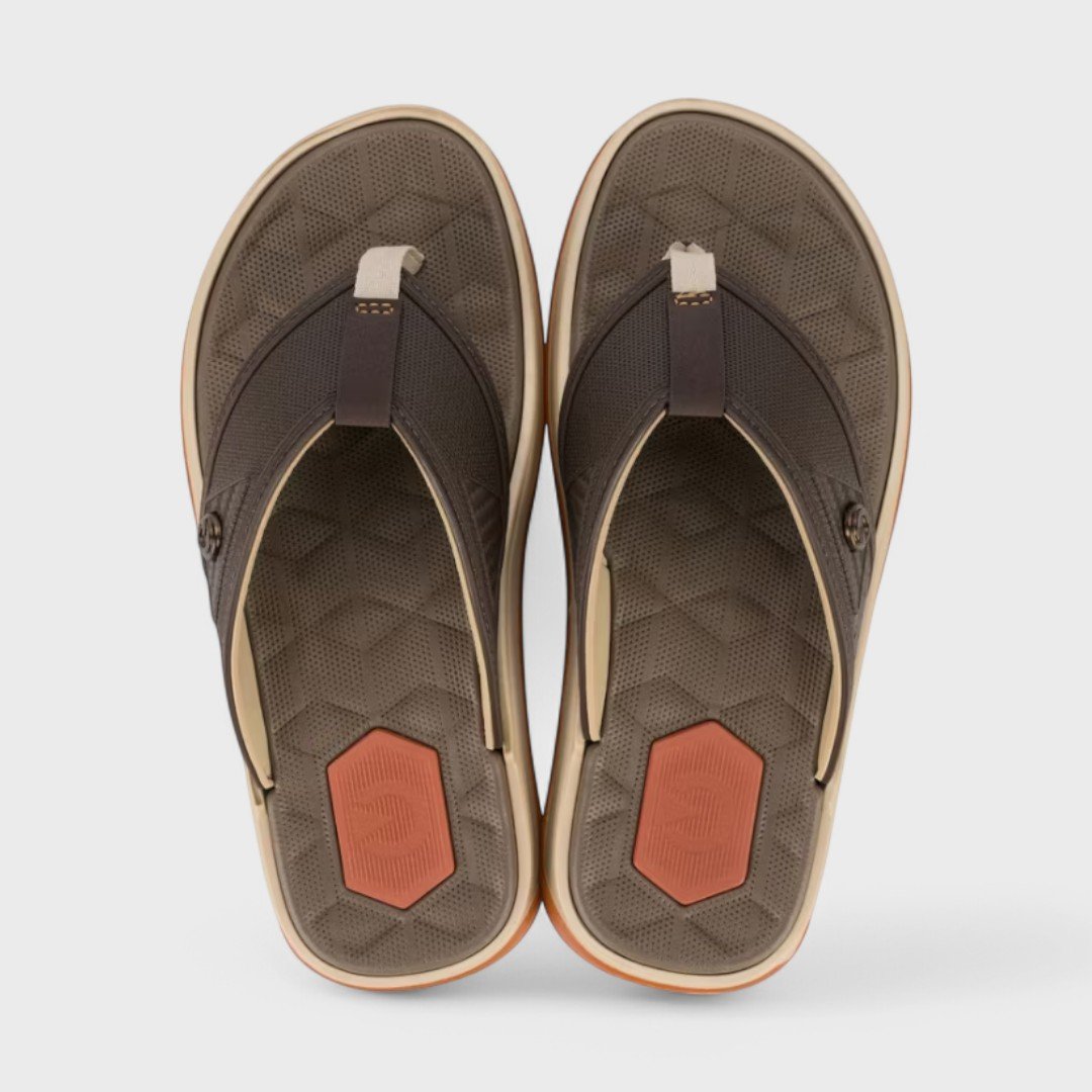 Chinelo Cartago Nápoles IV Masculino Marrom/Bege/Laranja 2