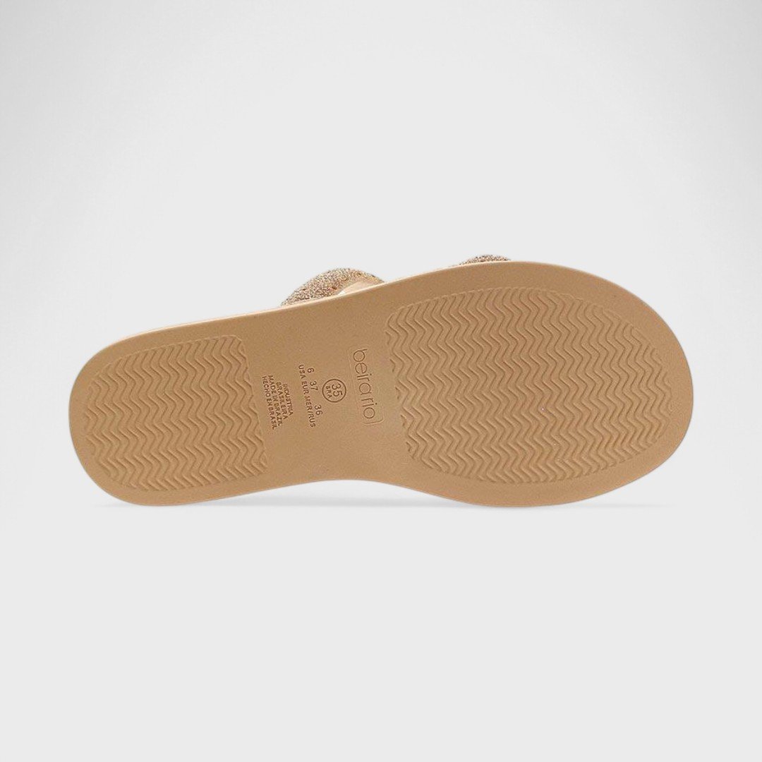 Papete Beira Rio Feminina Creme/Champagne 6