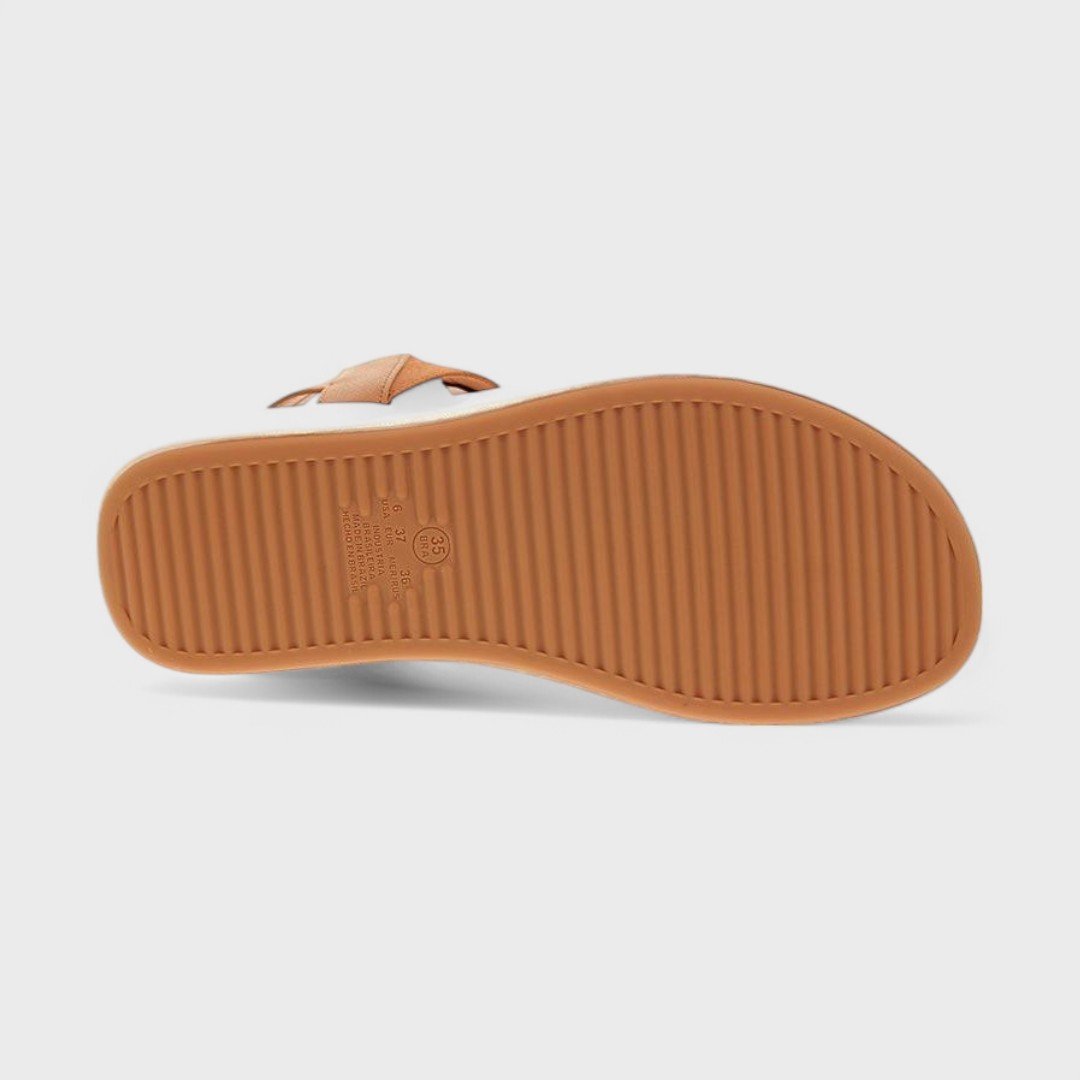 Sandália Rasteira Modare Feminina Camel/Dourado 7