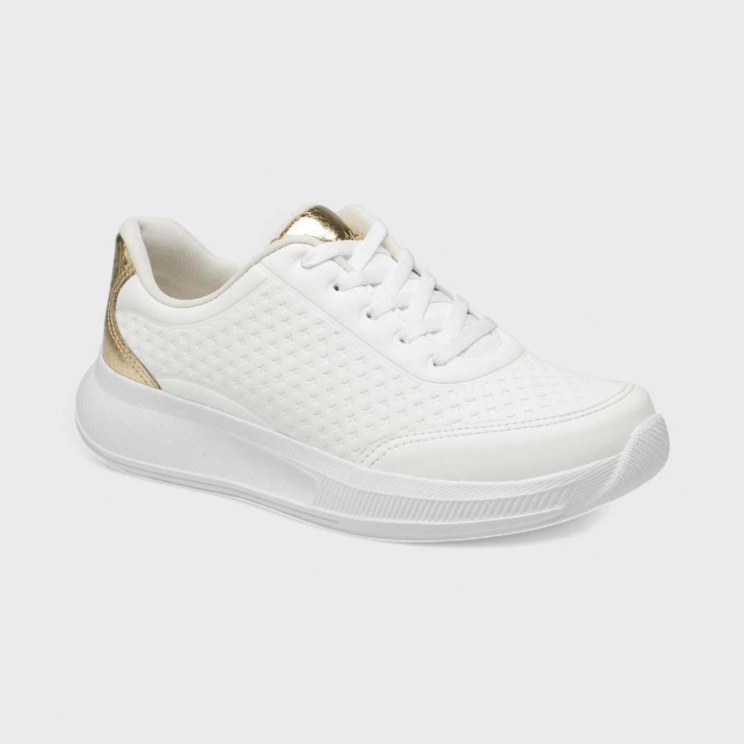 Tênis Mississipi Casual Feminino Branco/Dourado 1