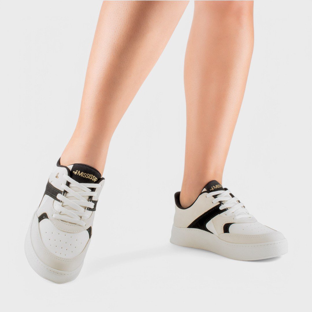 Tênis Mississipi Casual Feminino Branco/Gelo/Preto 9