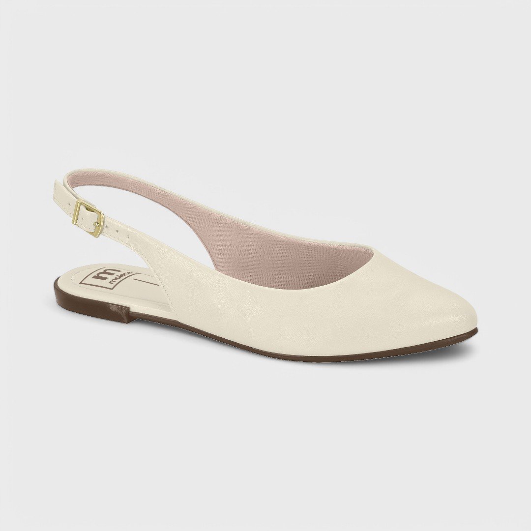 Sapatilha Slingback Moleca Feminina Branco Off 1