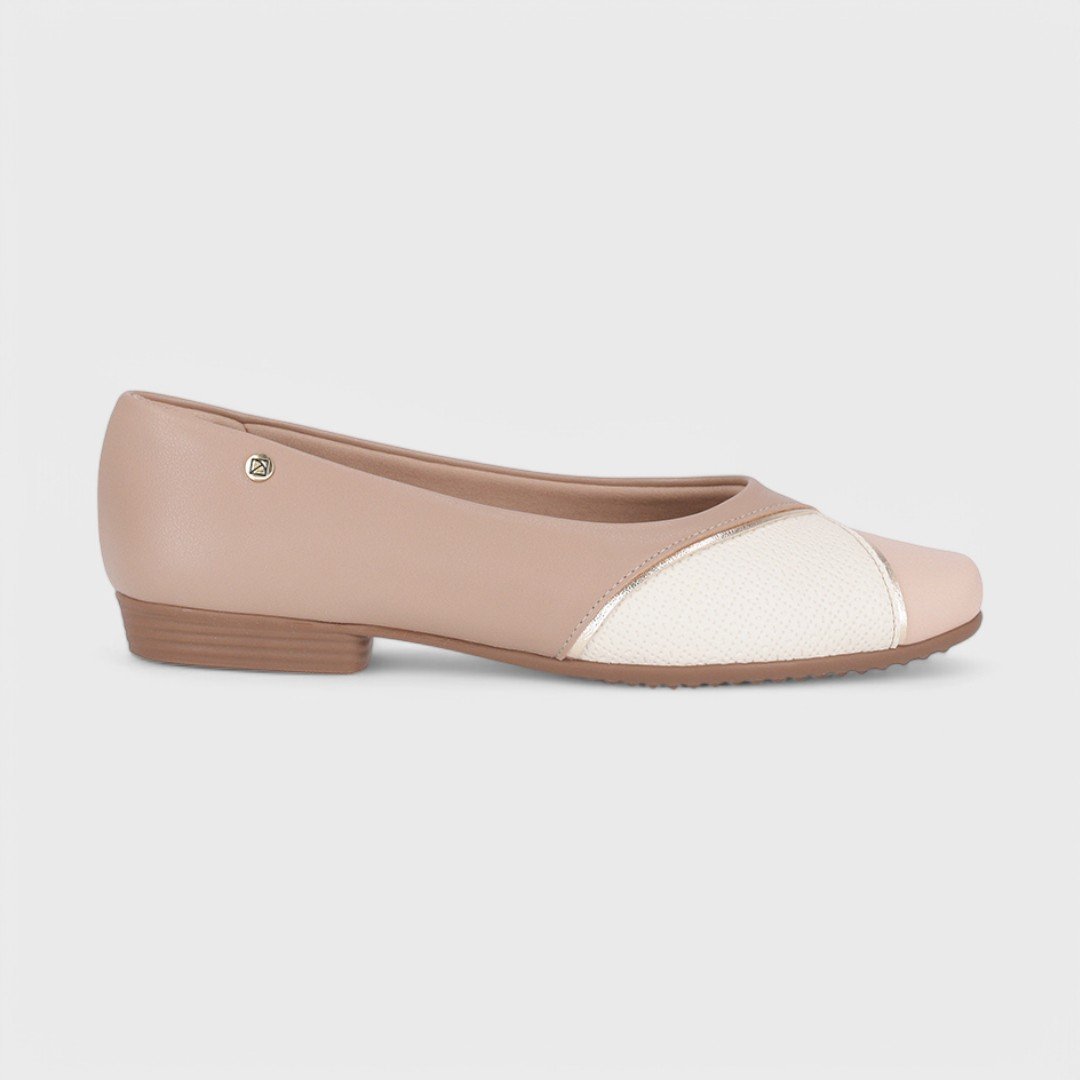 Sapatilha Piccadilly Feminina Nude/Off White/Rose 1