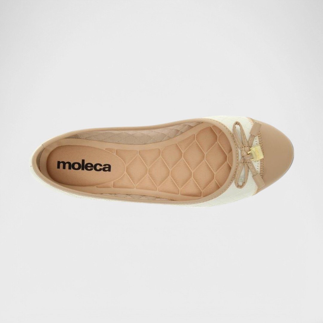 Sapatilha Moleca Feminina 5027.1407 Branco Off/Bege 6