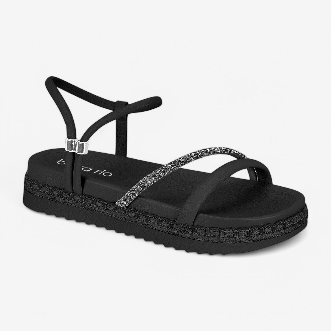 Sandália Beira Rio Flatform Feminina Preto/Black Diamond 2