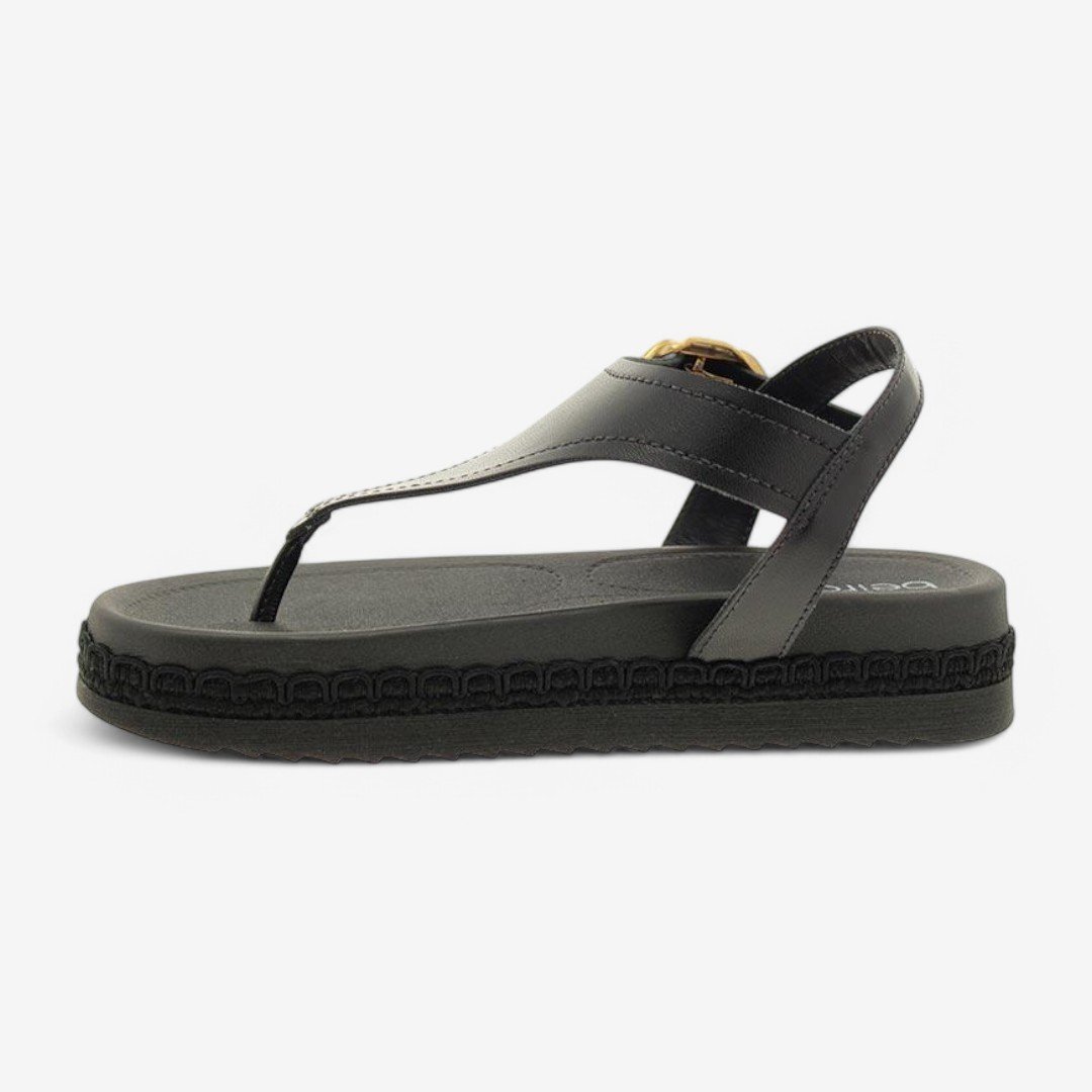 Sandália Beira Rio Flatform Feminina Preto 2