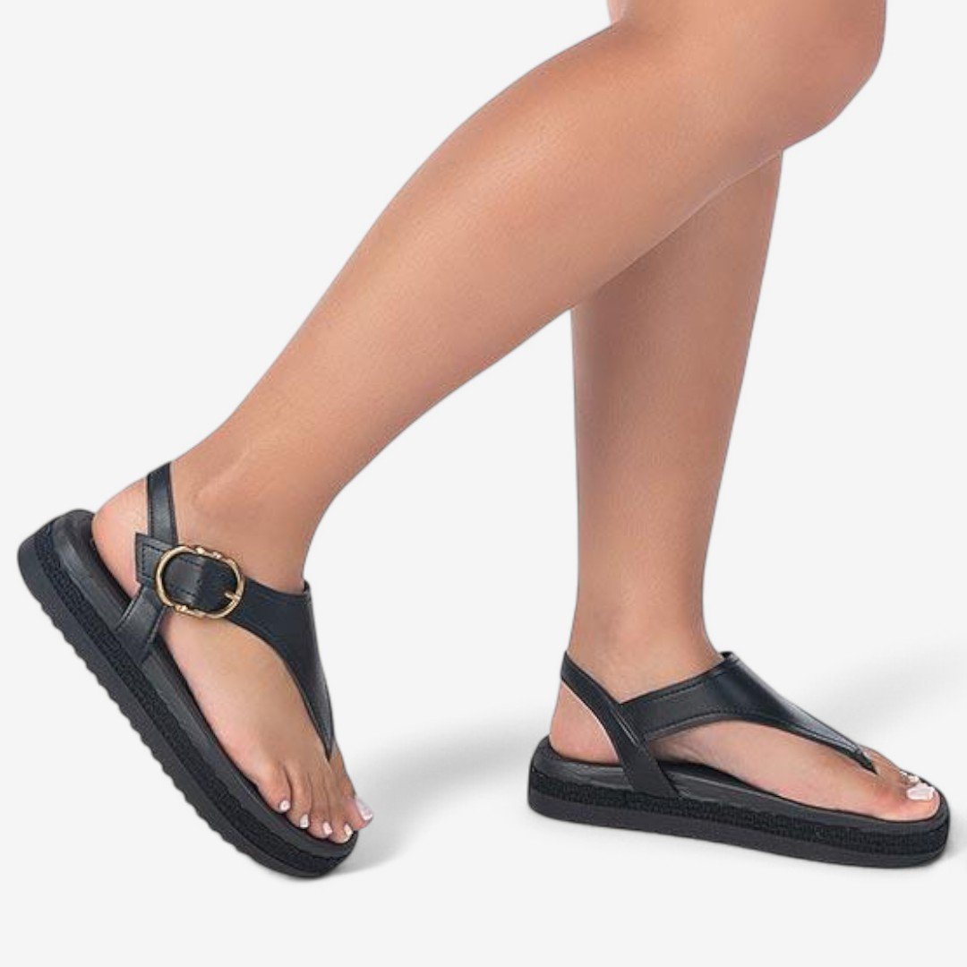 Sandália Beira Rio Flatform Feminina Preto 3