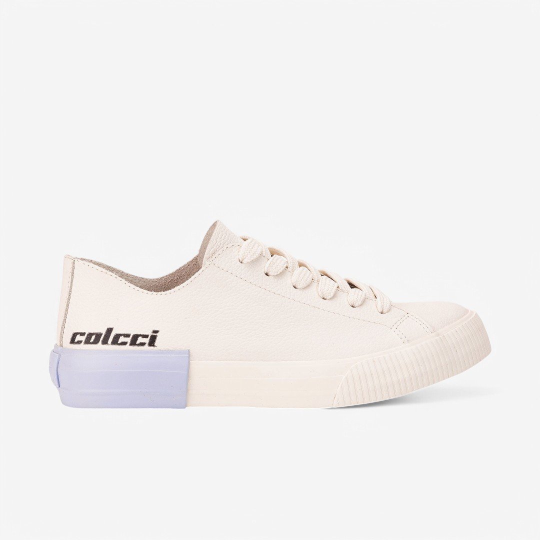 Tênis Colcci Simple Leather Casual Feminino Off White/Azul 2