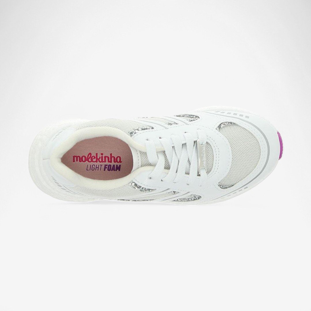 Tênis Molekinha Feminino Infantil Branco/Prata 4