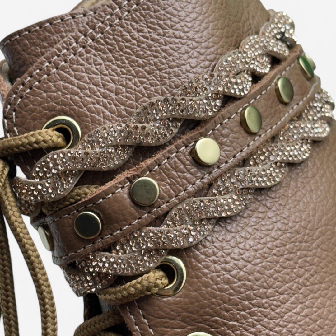 Coturno Feminino Estilo Mix em Couro Caramelo 5