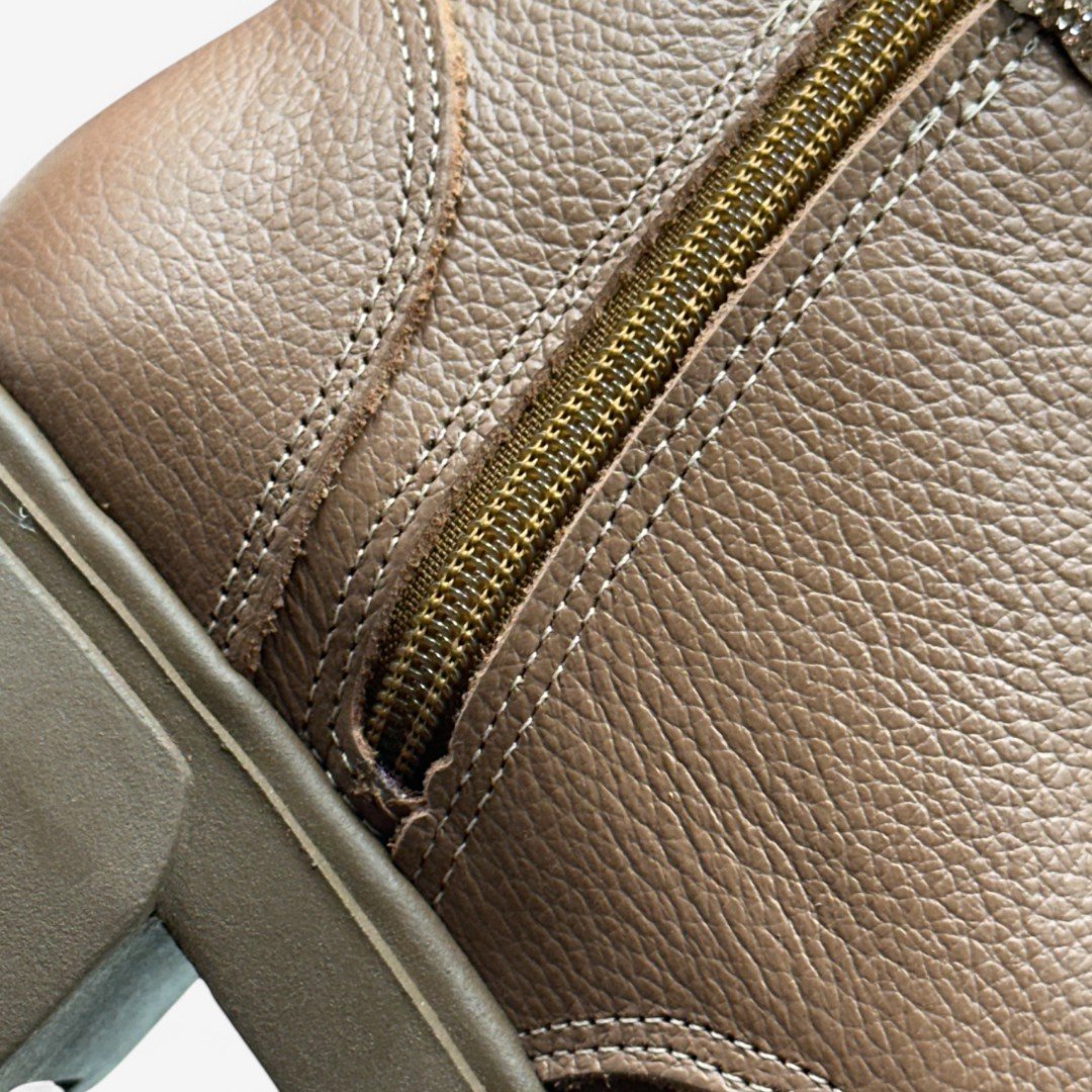 Coturno Feminino Estilo Mix em Couro Caramelo 6