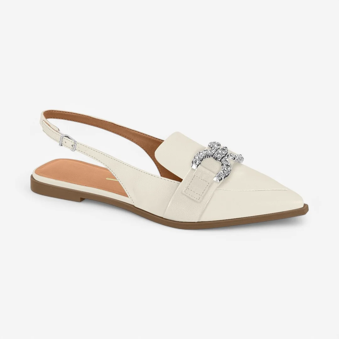 Sapatilha Slingback Vizzano Feminina 1449.103 Branco Off 2