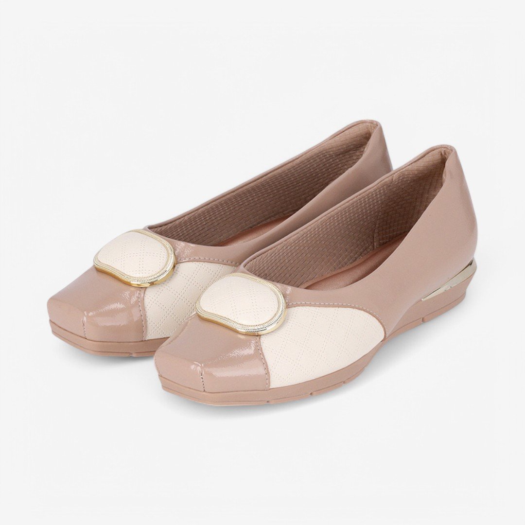 Sapatilha Piccadilly MaxTherapy Feminina Bege/Off White 2