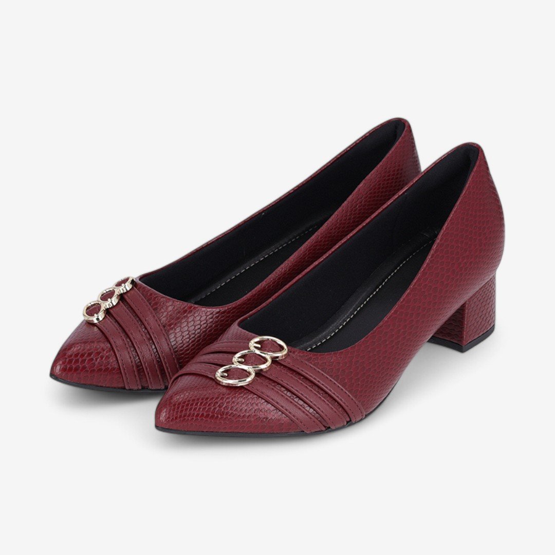 Sapato Scarpin Piccadilly Salto Feminino Vinho 2