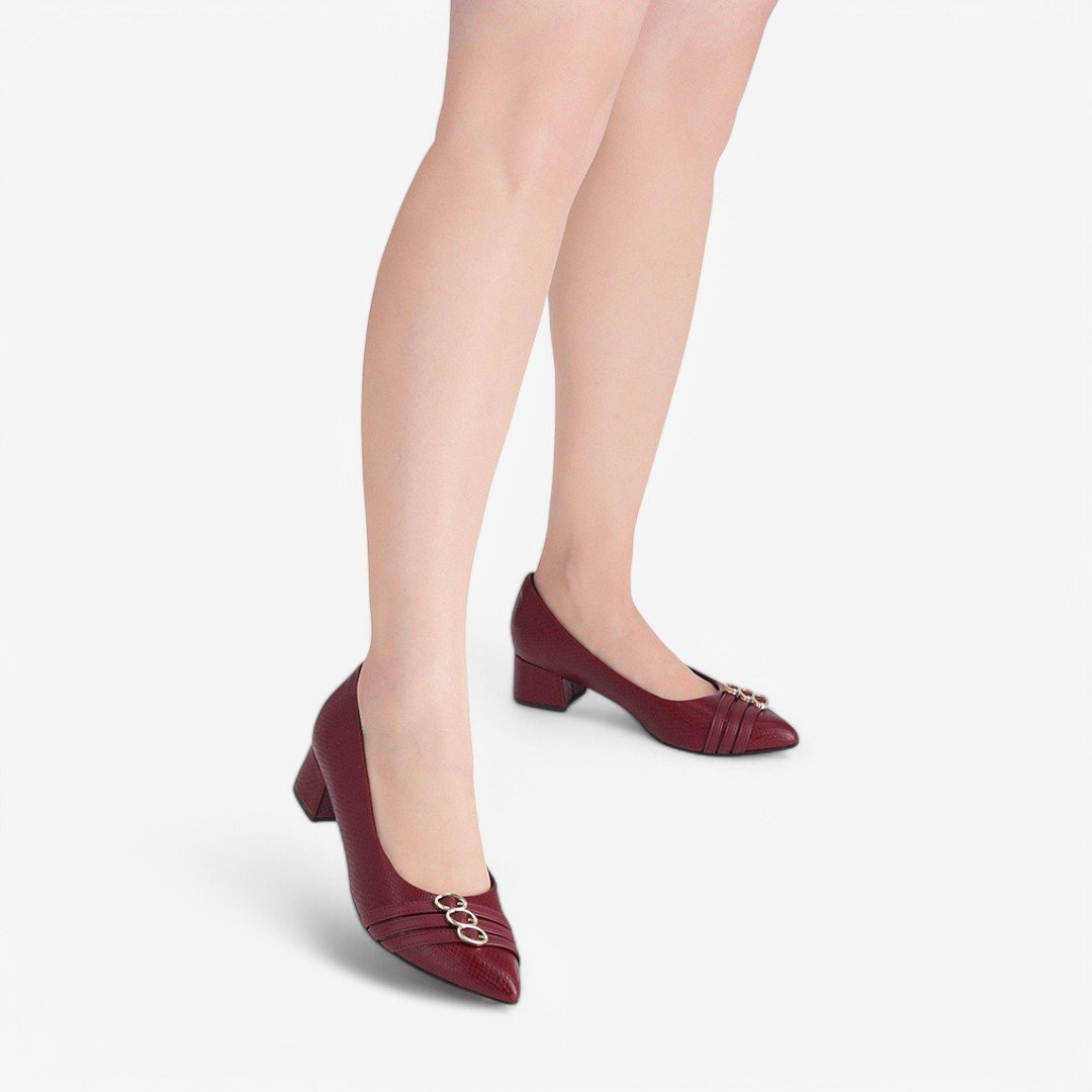 Sapato Scarpin Piccadilly Salto Feminino Vinho 4