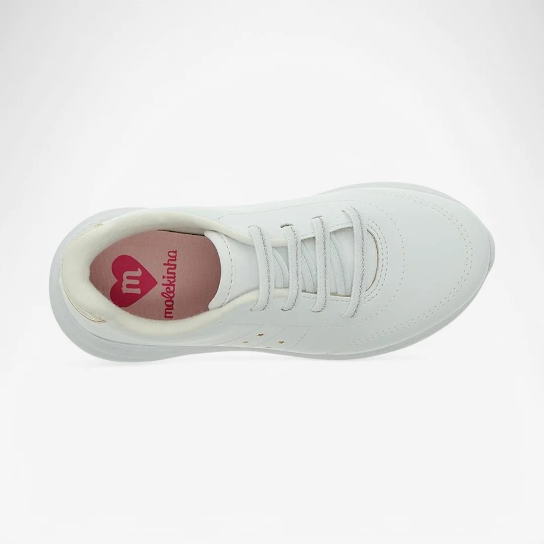 Tênis Molekinha Feminino Infantil Branco/Dourado 5