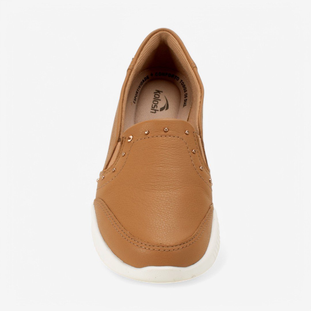 Tênis Kolosh Slip On Casual Feminino Caramelo 4