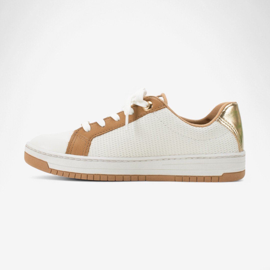 Tênis Kolosh Casual Feminino Branco/Caramelo/Champagne 7
