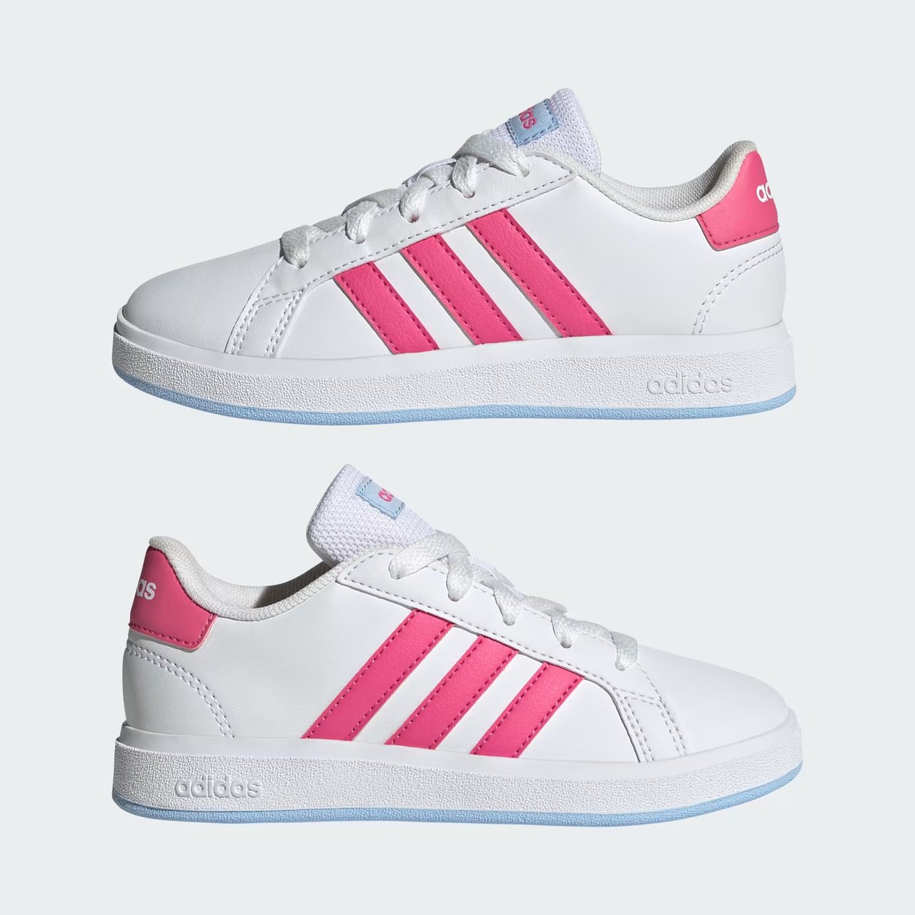 Tênis Adidas Grand Court Infantil Branco/Pink 7