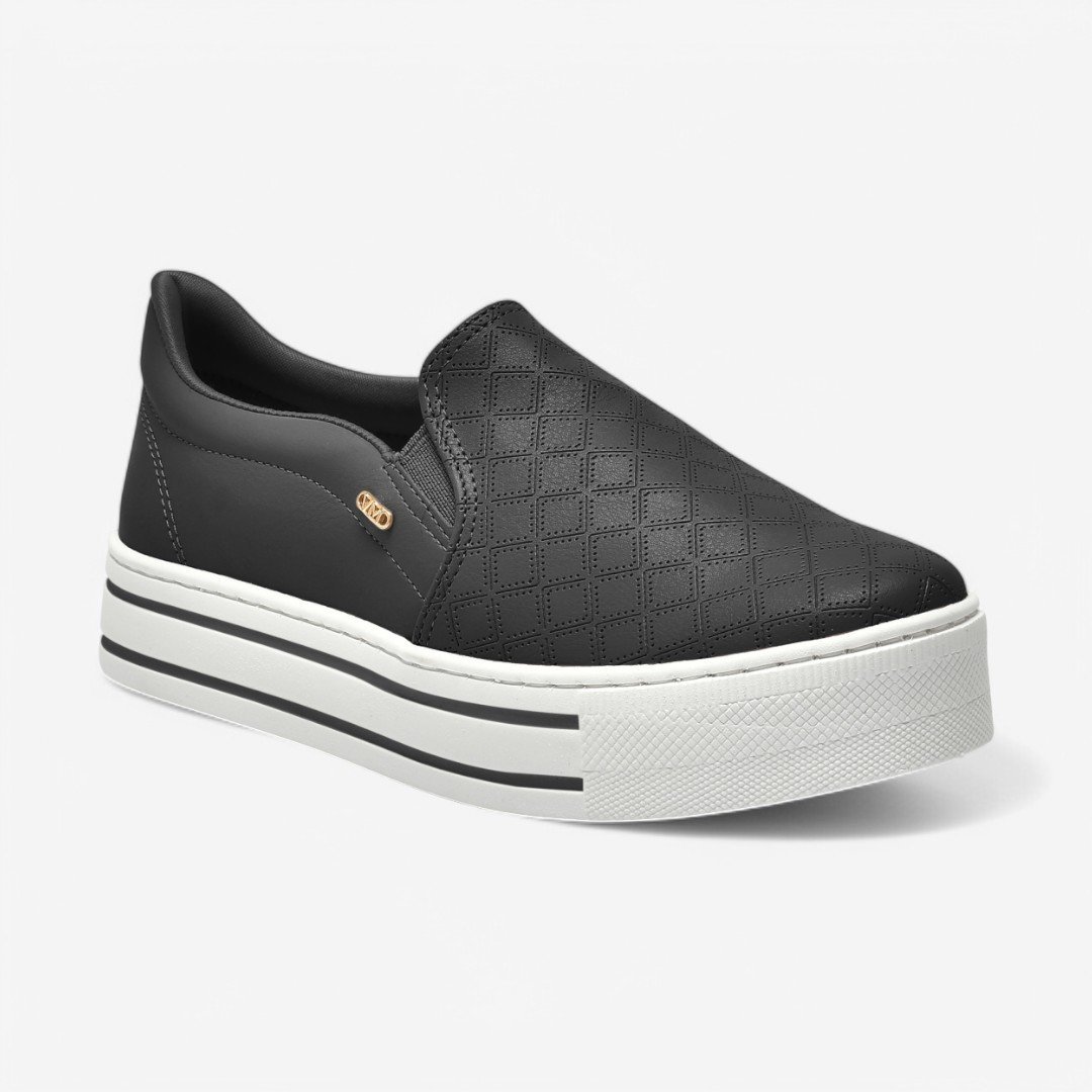 Tênis Via Marte Slip On Casual Feminino Preto