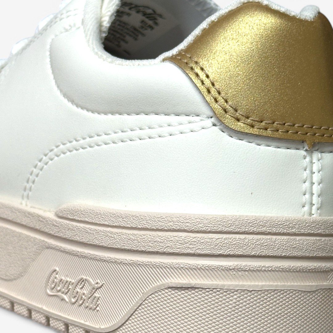 Tênis Coca Cola Casual Feminino CC2504 Branco/Ouro 6