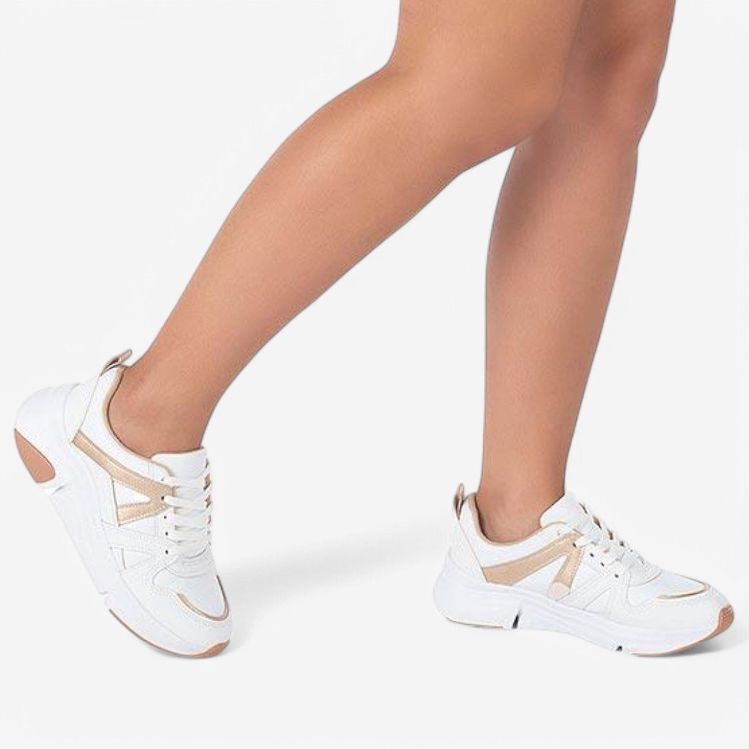 Tênis Modare Casual Feminino Branco/Dourado 2
