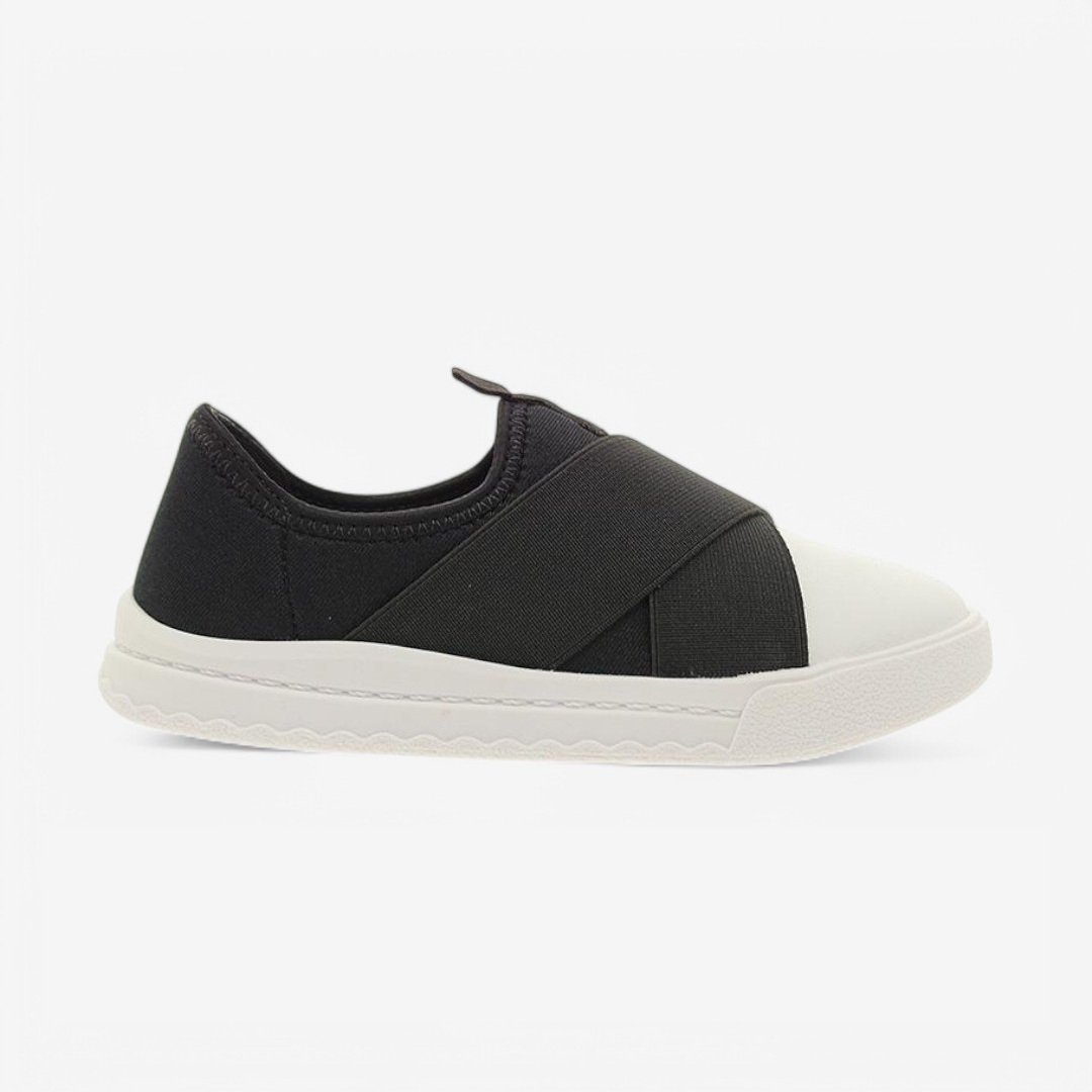 Tênis Slip On Molekinha Feminino Infantil Preto/Branco 1