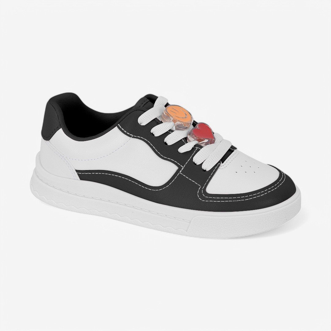 Tênis Molekinha Feminino Infantil Branco/Preto 2