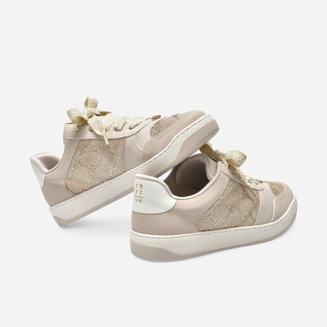 Tênis Via Marte Casual Feminino 220-001-08 Bege/Gold/Milk 3