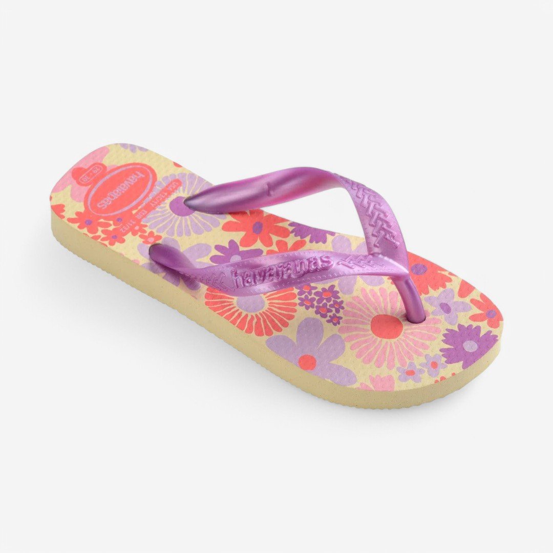 Chinelo Havaianas Infantil Flores Buttercream 2