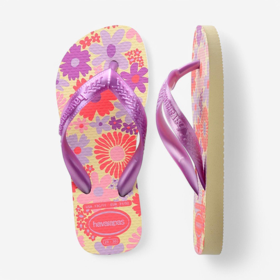 Chinelo Havaianas Infantil Flores Buttercream 5