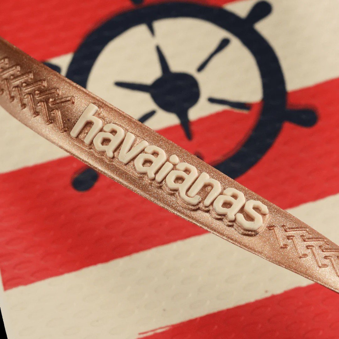 Chinelo Havaianas Slim Nautical Rose Gold/Bege Palha 6