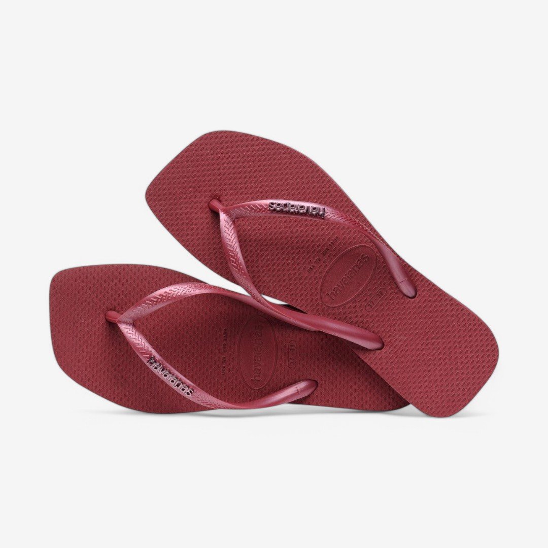 Chinelo Havaianas Slim Square Logo Metallic Amaranto 4