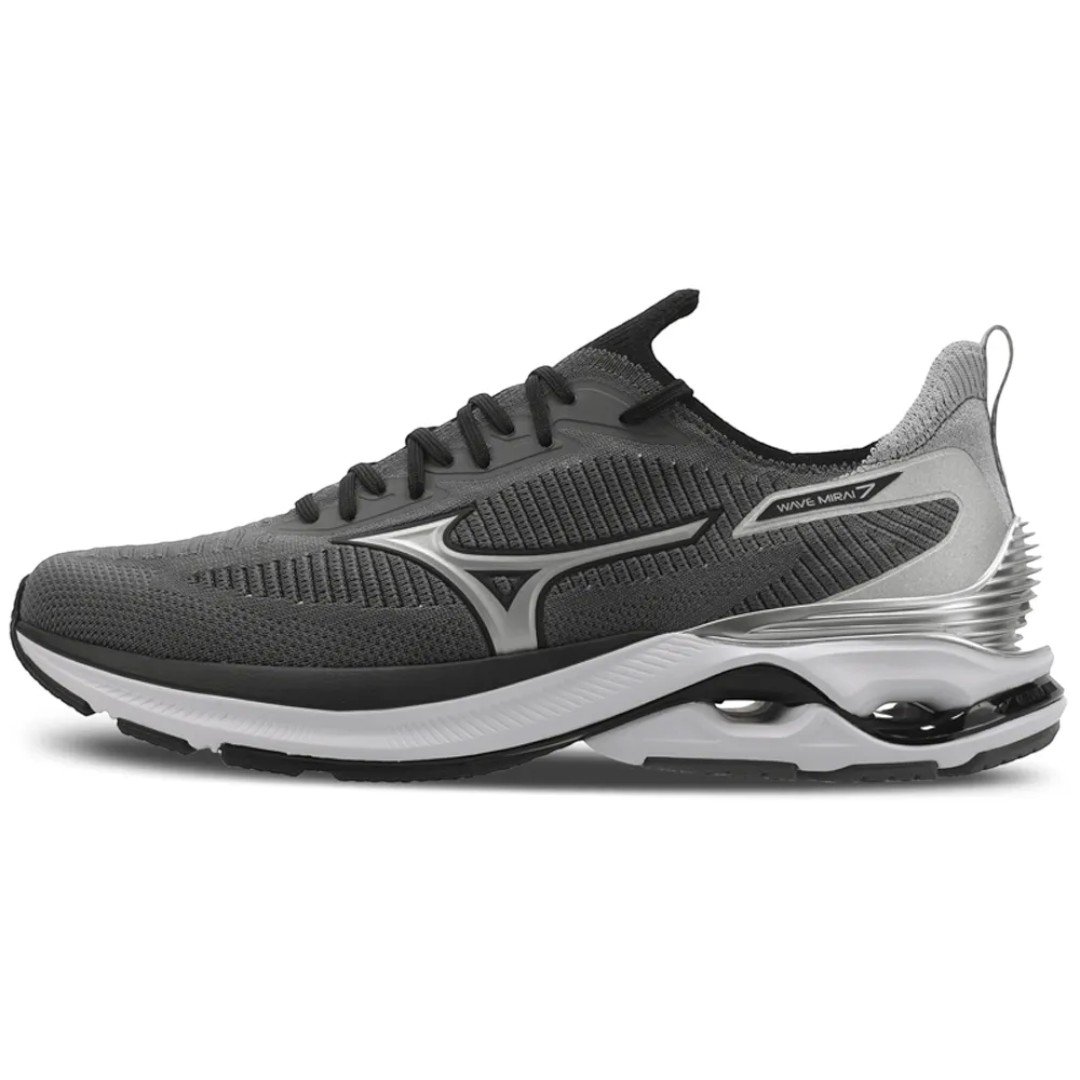 Tênis de Corrida Masculino Mizuno Wave Mirai 7 Chumbo Chumbo/Petróleo