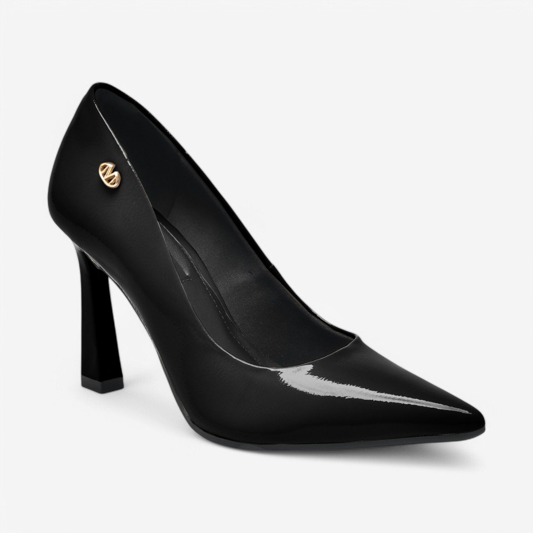 Sapato Scarpin Via Marte Salto Alto Preto 1