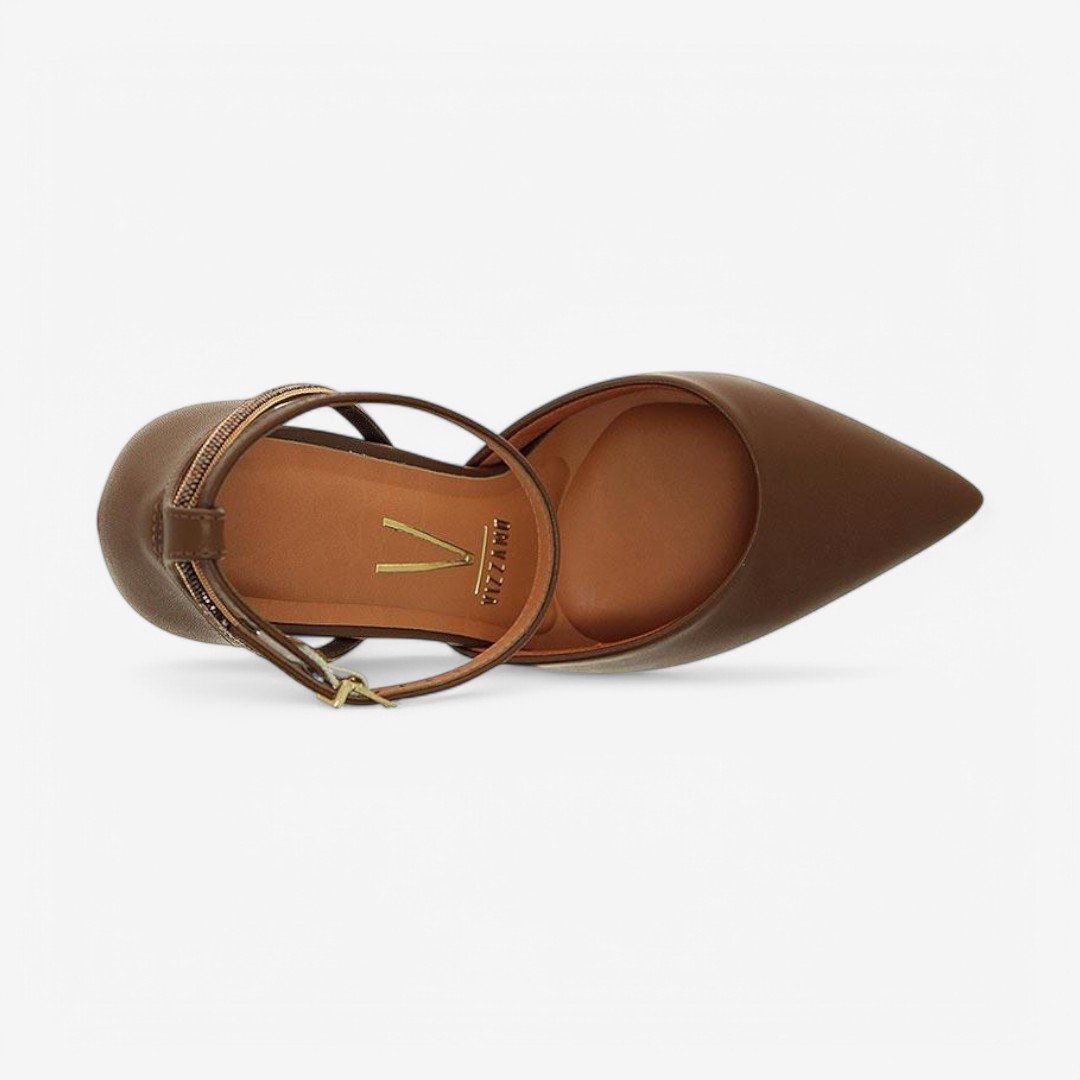 Sapato Scarpin Vizzano Salto Alto Capuccino/Cacau/Dourado 7