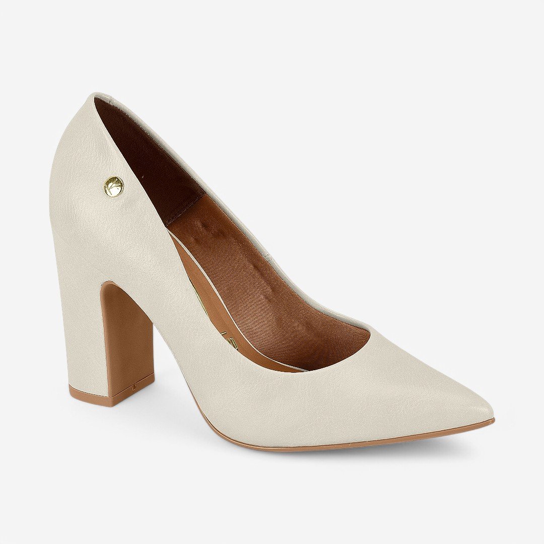 Sapato Scarpin Vizzano Salto Alto Branco Off
